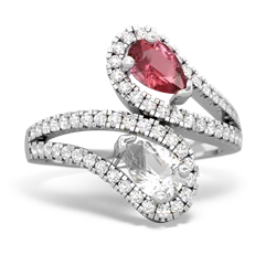 Pink Tourmaline Diamond Dazzler 14K White Gold ring R3000