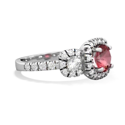 Pink Tourmaline Regal Halo 14K White Gold ring R5350