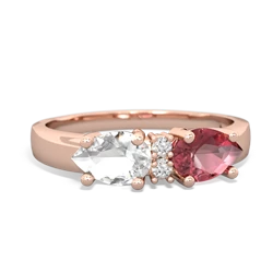 Pink Tourmaline Pear Bowtie 14K Rose Gold ring R0865