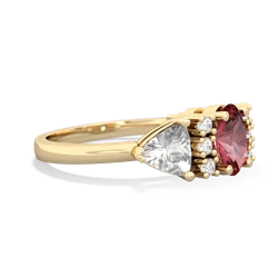 Pink Tourmaline Antique Style Three Stone 14K Yellow Gold ring R2186