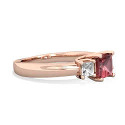 Pink Tourmaline Three Stone Trellis 14K Rose Gold ring R4015