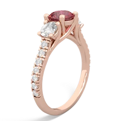 Pink Tourmaline Pave Trellis 14K Rose Gold ring R5500