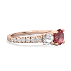 Pink Tourmaline Pave Trellis 14K Rose Gold ring R5500