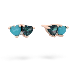 Turquoise Sweethearts 14K Rose Gold earrings E5260