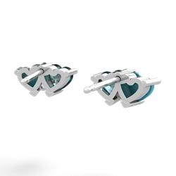 Turquoise Sweethearts 14K White Gold earrings E5260