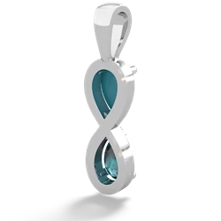 Turquoise Infinity 14K White Gold pendant P5050