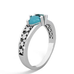 Turquoise Heart To Heart 14K White Gold ring R3342