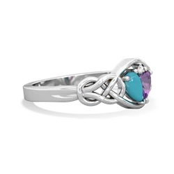 Turquoise Celtic Love Knot 14K White Gold ring R5420