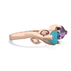 Turquoise Floral Elegance 14K Rose Gold ring R5790