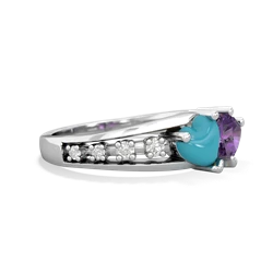 Turquoise Heart To Heart 14K White Gold ring R3342