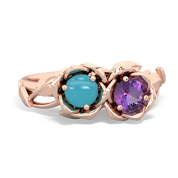 Turquoise Rose Garden 14K Rose Gold ring R5510