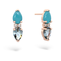 Turquoise Bowtie Drop 14K Rose Gold earrings E0865