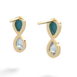 Turquoise Infinity 14K Yellow Gold earrings E5050