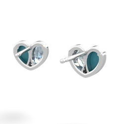 Turquoise 'Our Heart' 14K White Gold earrings E5072