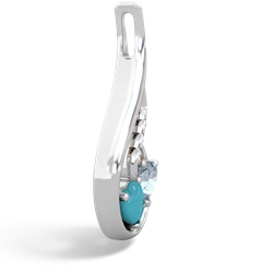 Turquoise Keepsake Curves 14K White Gold pendant P5450