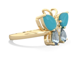 Turquoise Butterfly 14K Yellow Gold ring R2215