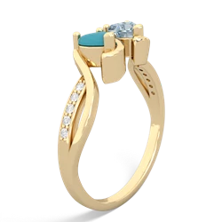 Turquoise Side By Side 14K Yellow Gold ring R3090