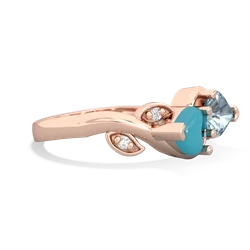 Turquoise Floral Elegance 14K Rose Gold ring R5790