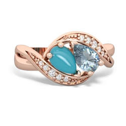 Turquoise Summer Winds 14K Rose Gold ring R5342