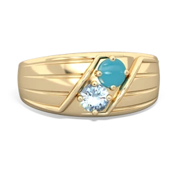 Turquoise Men's Streamline 14K Yellow Gold ring R0460