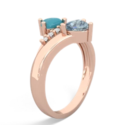 Turquoise Heart To Heart 14K Rose Gold ring R2064