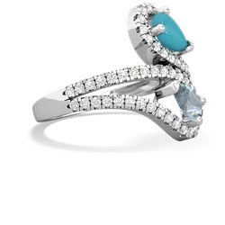 Turquoise Diamond Dazzler 14K White Gold ring R3000