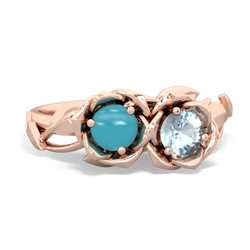 Turquoise Rose Garden 14K Rose Gold ring R5510