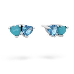 Turquoise Sweethearts 14K White Gold earrings E5260