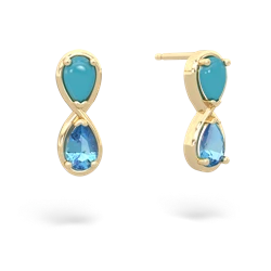 Turquoise Infinity 14K Yellow Gold earrings E5050