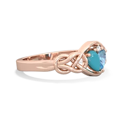 Turquoise Celtic Love Knot 14K Rose Gold ring R5420