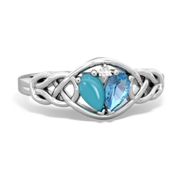 Turquoise Celtic Love Knot 14K White Gold ring R5420