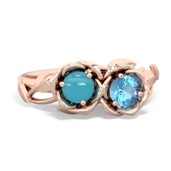 Turquoise Rose Garden 14K Rose Gold ring R5510