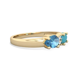 Turquoise Pear Bowtie 14K Yellow Gold ring R0865