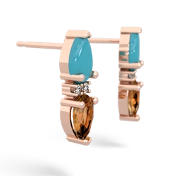 Turquoise Bowtie Drop 14K Rose Gold earrings E0865