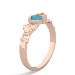 Turquoise 'Our Heart' Claddagh 14K Rose Gold ring R2388