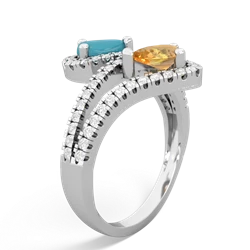 Turquoise Diamond Dazzler 14K White Gold ring R3000