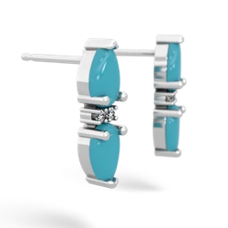 Turquoise Bowtie Drop 14K White Gold earrings E0865