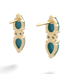 Turquoise Bowtie Drop 14K Yellow Gold earrings E0865