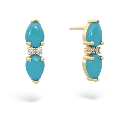 Turquoise Bowtie Drop 14K Yellow Gold earrings E0865