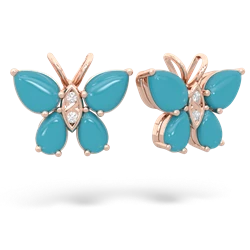 Turquoise Butterfly 14K Rose Gold earrings E2215