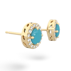 Turquoise Halo 14K Yellow Gold earrings E5320