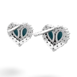 Turquoise Halo 14K White Gold earrings E7008