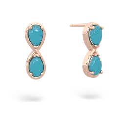 Turquoise Infinity 14K Rose Gold earrings E5050