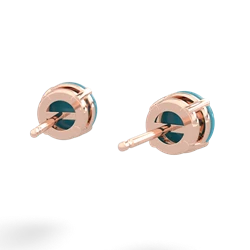 Turquoise 6Mm Round Stud 14K Rose Gold earrings E1786