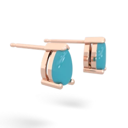 Turquoise Teardrop Stud 14K Rose Gold earrings E1793