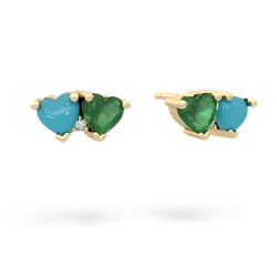 Turquoise Sweethearts 14K Yellow Gold earrings E5260