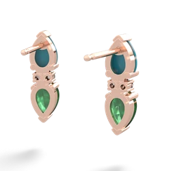 Turquoise Bowtie Drop 14K Rose Gold earrings E0865