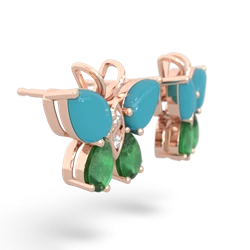 Turquoise Butterfly 14K Rose Gold earrings E2215