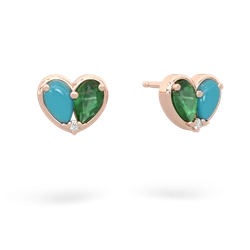 Turquoise 'Our Heart' 14K Rose Gold earrings E5072