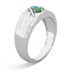 Turquoise Men's Streamline 14K White Gold ring R0460